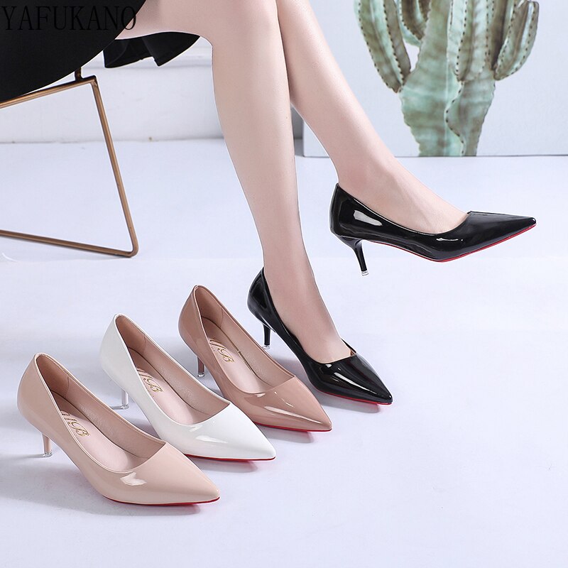 Classic Stiletto - Low Heel (Black / White / Beige/ Pink)